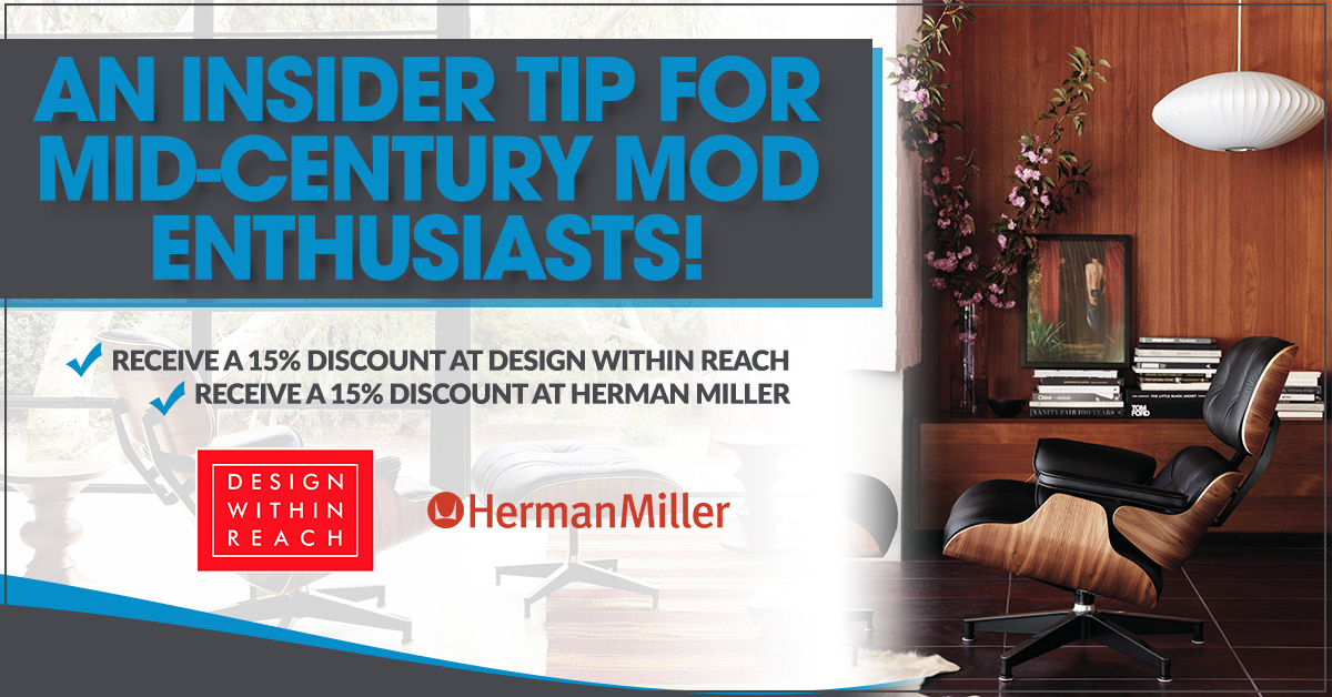 MidCentury Mod Enthusiasts Save 15 at DWR and Herman Miller